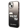 Karl Lagerfeld iPhone 14 Plus - Gradient Ikonik Karl and Choupette Σκληρή Θήκη με Πλαίσιο Σιλικόνης - Black - KLHCP14MTGKCK