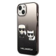 Karl Lagerfeld iPhone 14 Plus - Gradient Ikonik Karl and Choupette Σκληρή Θήκη με Πλαίσιο Σιλικόνης - Black - KLHCP14MTGKCK