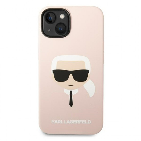 Karl Lagerfeld iPhone 14 Plus Silicone Karl's Head Θήκη Σιλικόνης - Pink - KLHCP14MSLKHLP
