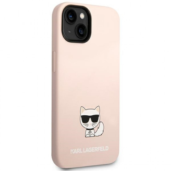 Karl Lagerfeld iPhone 14 Plus Silicone Choupette Body Θήκη Σιλικόνης - Light Pink - KLHCP14MSLCTPI