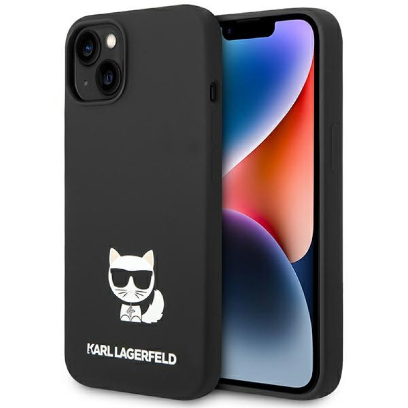 Karl Lagerfeld iPhone 14 Plus Silicone Choupette Body Θήκη Σιλικόνης - Black - KLHCP14MSLCTBK