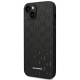 Karl Lagerfeld iPhone 14 Plus - Saffiano Mono Metal Logo Σκληρή Θήκη με Επένδυση Συνθετικού Δέρματος και Πλαίσιο Σιλικόνης - Black - KLHCP14MSAKLHPK