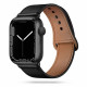 Tech-Protect Λουράκι Apple Watch 2 / 3 / 4 / 5 / 6 / 7 / 8 / 9 / SE - 38 / 40 / 41 mm LeatherFit Δερμάτινο - Black