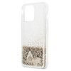 Guess iPhone 14 Pro Max - Glitter Charms Σκληρή Θήκη με Πλαίσιο Σιλικόνης - Gold - GUOHCP14XGLHFLGO