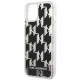 Karl Lagerfeld iPhone 14 Plus - Liquid Glitter Monogram Σκληρή Θήκη με Πλαίσιο Σιλικόνης - Black - KLHCP14MLMNMK