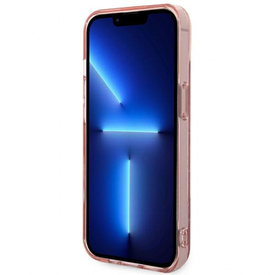 Karl Lagerfeld iPhone 14 Plus - Mono Vertical Stripe Σκληρή Θήκη με Πλαίσιο Σιλικόνης - Pink - KLHCP14MHKLSPCP