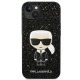 Karl Lagerfeld iPhone 14 Plus - Glitter Flakes Ikonik Σκληρή Θήκη με Πλαίσιο Σιλικόνης - Black - KLHCP14MGFKPK