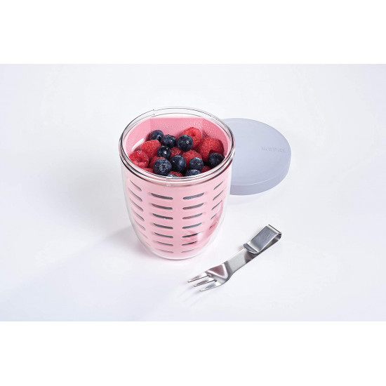 Mepal Fruit and Veggie Pot Ellipse - Δοχείο για Φρούτα και Λαχανικά - BPA Free - 600ml - Nordic Pink
