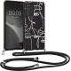 Kalibri Samsung Galaxy A52 / A52 5G / A52s 5G Θήκη Σιλικόνης TPU με Λουράκι - Design Abstract Lines - White / Black - 58593.04