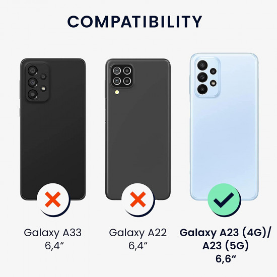 KW Samsung Galaxy A23 5G Θήκη Πορτοφόλι Stand Canvas - Grey / Black - 58358.22