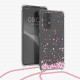 KW Samsung Galaxy A52 / A52 5G / A52s 5G Θήκη Σιλικόνης TPU με Λουράκι Design Cherry Petals - Διάφανη / Dark Brown / Pink - 57733.03