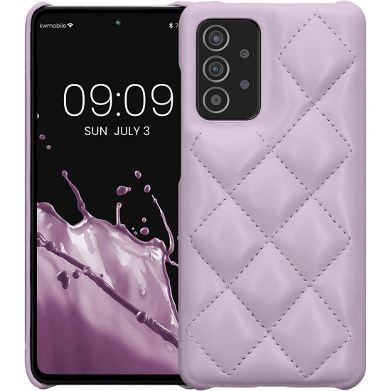KW Samsung Galaxy A52 / A52 5G / A52s 5G Θήκη με Επένδυση Συνθετικού Δέρματος - Quilted Pattern - Pastel Lavender - 59481.108