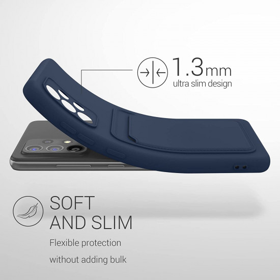 KW Samsung Galaxy A52 / A52 5G / A52s 5G Θήκη Σιλικόνης TPU με Υποδοχή για Κάρτα - Dark Blue - 55083.17