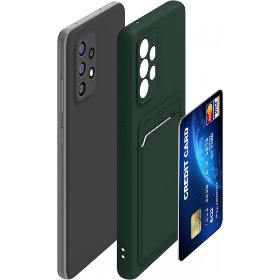 KW Samsung Galaxy A52 / A52 5G / A52s 5G Θήκη Σιλικόνης TPU με Υποδοχή για Κάρτα - Dark Green - 55083.80
