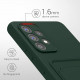 KW Samsung Galaxy A52 / A52 5G / A52s 5G Θήκη Σιλικόνης TPU με Υποδοχή για Κάρτα - Dark Green - 55083.80