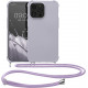KW iPhone 13 Pro Θήκη Σιλικόνης TPU με Λουράκι - Purple Cloud - 55964.192