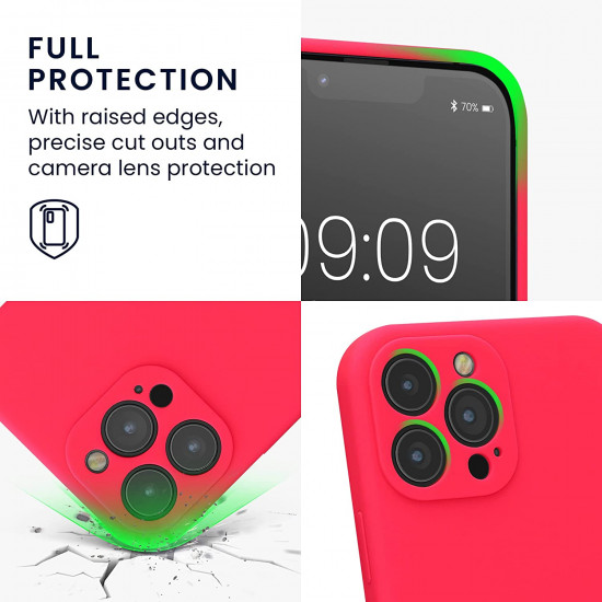 KW iPhone 13 Pro Max Θήκη Σιλικόνης Rubberized TPU - Neon Pink - 59361.77