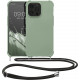 KW iPhone 13 Pro Θήκη Σιλικόνης TPU με Λουράκι - Grey Green - 55964.172