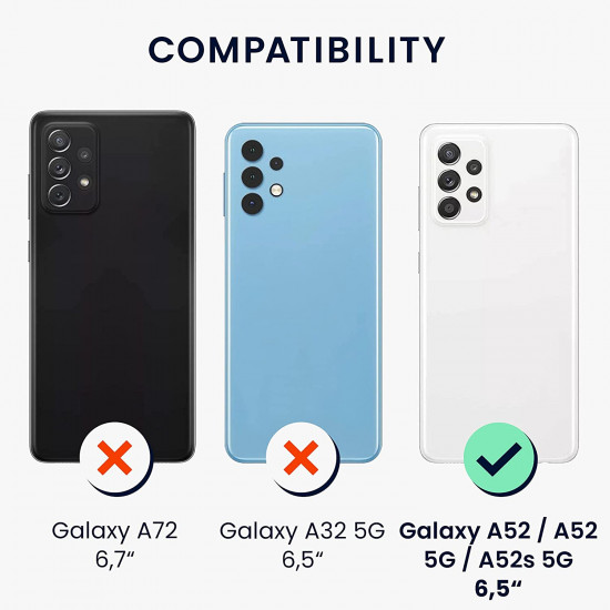 KW Samsung Galaxy A52 / A52 5G / A52s 5G Θήκη Σιλικόνης με Κάλυμμα για την Κάμερα και Δαχτυλίδι Συγκράτησης - Black - 58568.01