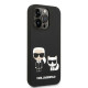 Karl Lagerfeld iPhone 14 Pro Max Liquid Silicone Karl and Choupette Θήκη Σιλικόνης με MagSafe - Black - KLHMP14XSSKCK