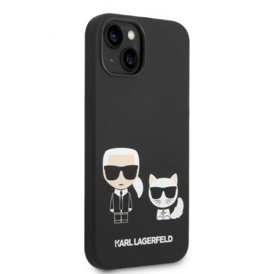 Karl Lagerfeld iPhone 14 Liquid Silicone Karl and Choupette Θήκη Σιλικόνης με MagSafe - Black - KLHMP14SSSKCK