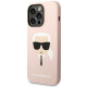 Karl Lagerfeld iPhone 14 Pro Max Silicone Karl's Head Θήκη Σιλικόνης - Light Pink - KLHCP14XSLKHLP