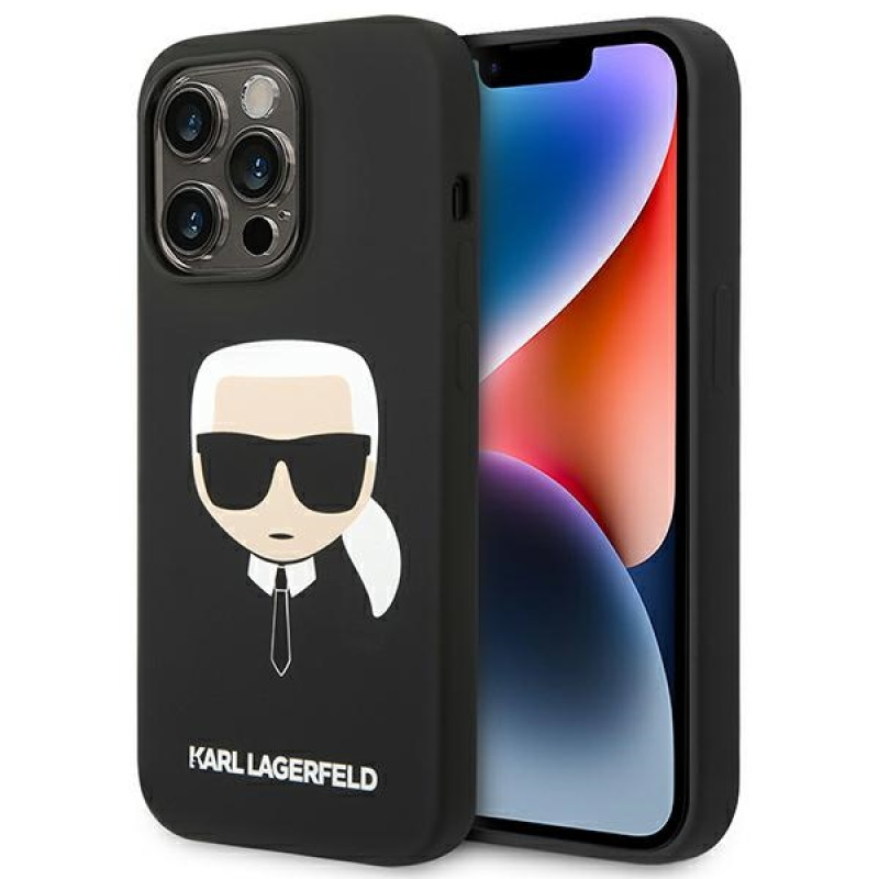 Karl Lagerfeld iPhone 14 Pro Max Silicone Karl's Head Θήκη Σιλικόνης - Black - KLHCP14XSLKHBK