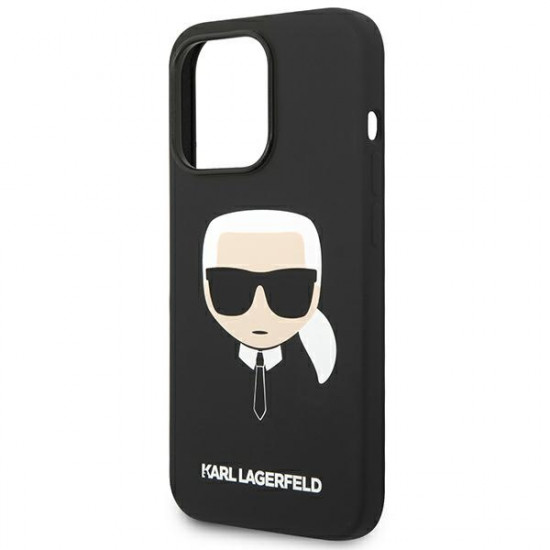 Karl Lagerfeld iPhone 14 Pro Max Silicone Karl's Head Θήκη Σιλικόνης - Black - KLHCP14XSLKHBK