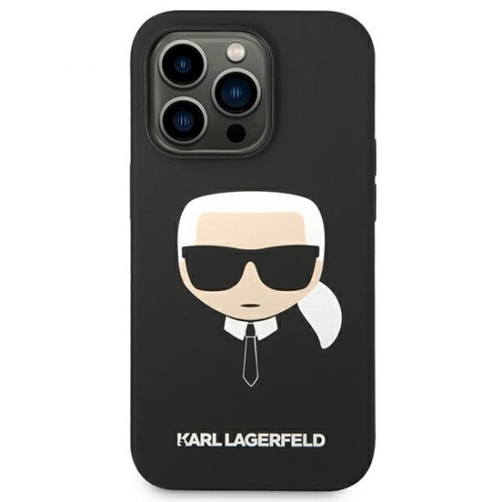 Karl Lagerfeld iPhone 14 Pro Max Silicone Karl's Head Θήκη Σιλικόνης - Black - KLHCP14XSLKHBK