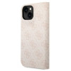 Guess iPhone 14 Plus 4G Vintage Gold Logo Θήκη Βιβλίο από Συνθετικό Δέρμα - Pink - GUBKP14MHG4SHP