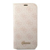 Guess iPhone 14 Plus 4G Vintage Gold Logo Θήκη Βιβλίο από Συνθετικό Δέρμα - Pink - GUBKP14MHG4SHP