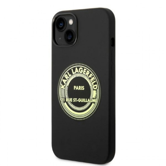 Karl Lagerfeld iPhone 14 Silicone RSG Θήκη Σιλικόνης - Black - KLHCP14SSRSGRCK