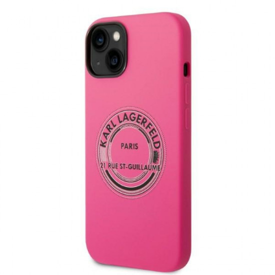 Karl Lagerfeld iPhone 14 Plus Silicone RSG Θήκη Σιλικόνης - Pink - KLHCP14MSRSGRCF