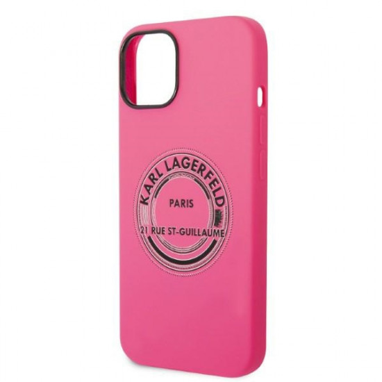 Karl Lagerfeld iPhone 14 Plus Silicone RSG Θήκη Σιλικόνης - Pink - KLHCP14MSRSGRCF