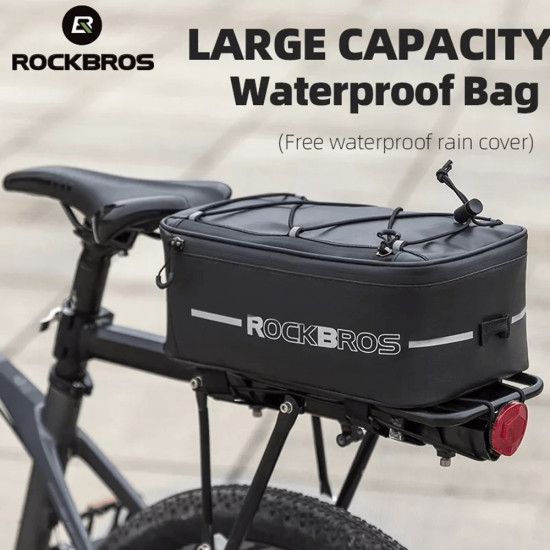 RockBros Bicycle Trunk Storage Bag - Τσάντα Αποθήκευσης για Σχάρα Ποδηλάτων 4L - Black - 30141700001