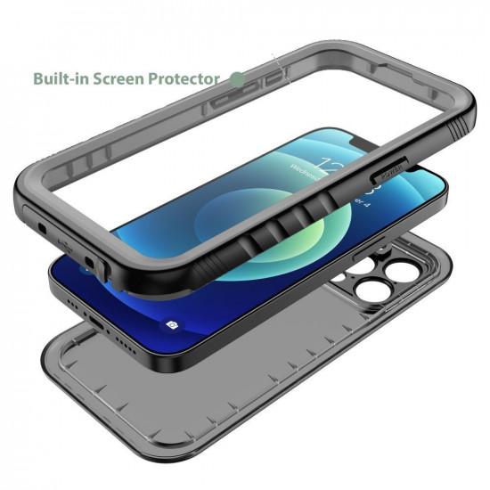 Tech-Protect iPhone 14 Plus Shellbox IP68 Αδιάβροχη Θήκη με Κορδόνι - Black