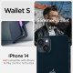 Spigen iPhone 14 Wallet S Θήκη Πορτοφόλι Stand από Δερματίνη - Classic Blue