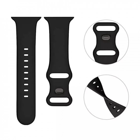 Techsuit W031 Λουράκι Apple Watch 2 / 3 / 4 / 5 / 6 / 7 / 8 / 9 / SE - 38 / 40 / 41 mm Watchband Λαστιχένιο - Black