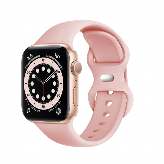 Techsuit W031 Λουράκι Apple Watch 2 / 3 / 4 / 5 / 6 / 7 / 8 / 9 / SE / ULTRA / ULTRA 2 - 42 / 44 / 45 / 49 mm Watchband Λαστιχένιο - Light Pink