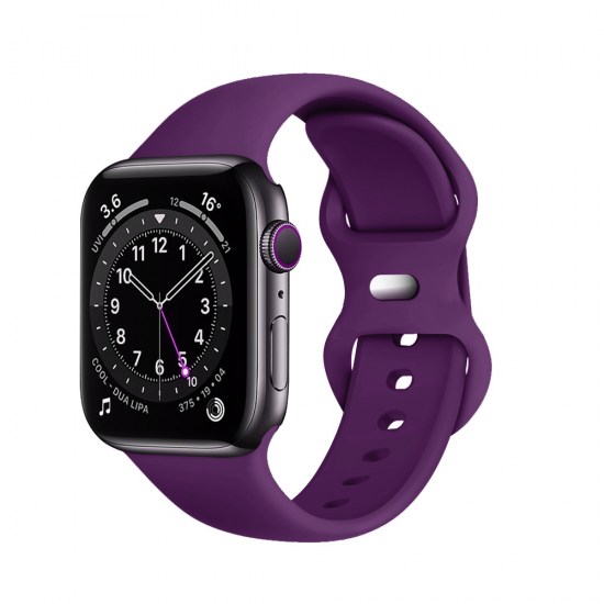Techsuit W031 Λουράκι Apple Watch 2 / 3 / 4 / 5 / 6 / 7 / 8 / 9 / SE / ULTRA / ULTRA 2 - 42 / 44 / 45 / 49 mm Watchband Λαστιχένιο - Dark Purple