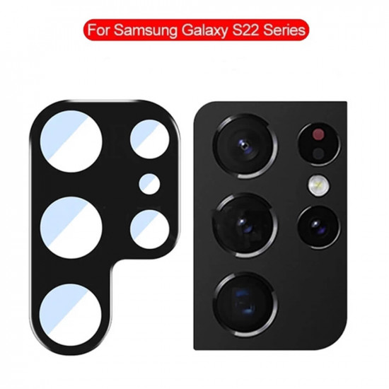 Lito Samsung Galaxy S22 Ultra - S+ Μεταλλικό Προστατευτικό για την Κάμερα με Αντιχαρακτικό Γυαλί - Black
