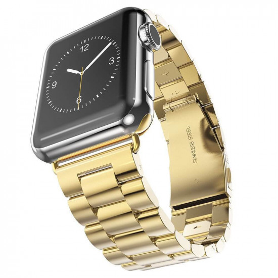 Techsuit Λουράκι Apple Watch 2 / 3 / 4 / 5 / 6 / 7 / 8 / 9 / SE - 38 / 40 / 41 mm Watchband W036 Μπρασελέ από Ανοξείδωτο Ατσάλι - Gold