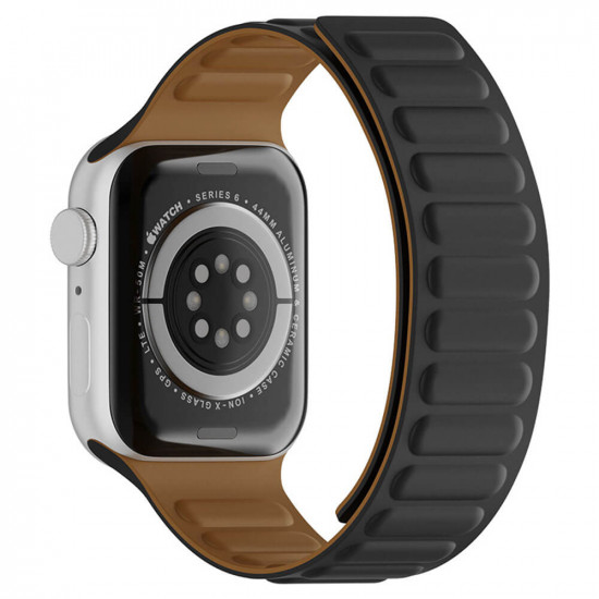 Techsuit Λουράκι Apple Watch 2 / 3 / 4 / 5 / 6 / 7 / 8 / 9 / SE - 38 / 40 / 41 mm Watchband W035 Σιλικόνης - Black