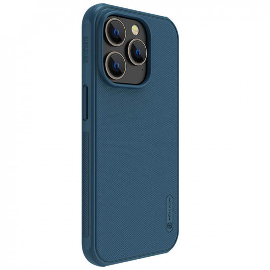 Nillkin iPhone 14 Pro Super Frosted Shield Pro Σκληρή Θήκη με Πλαίσιο Σιλικόνης - Blue