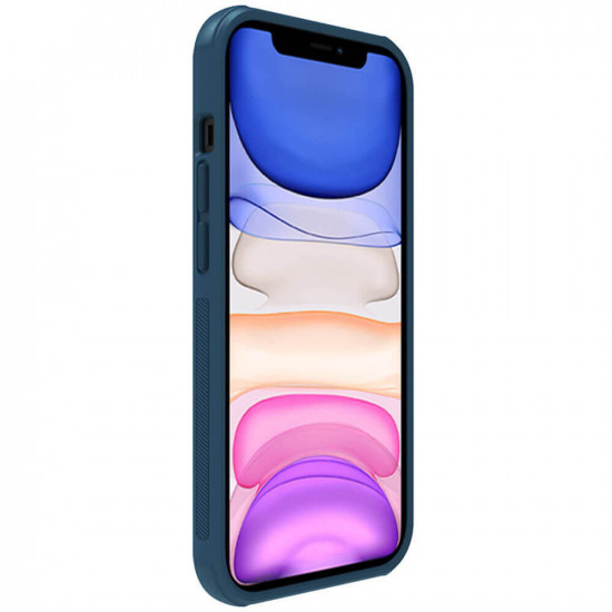 Nillkin iPhone 14 Pro Super Frosted Shield Pro Σκληρή Θήκη με Πλαίσιο Σιλικόνης - Blue