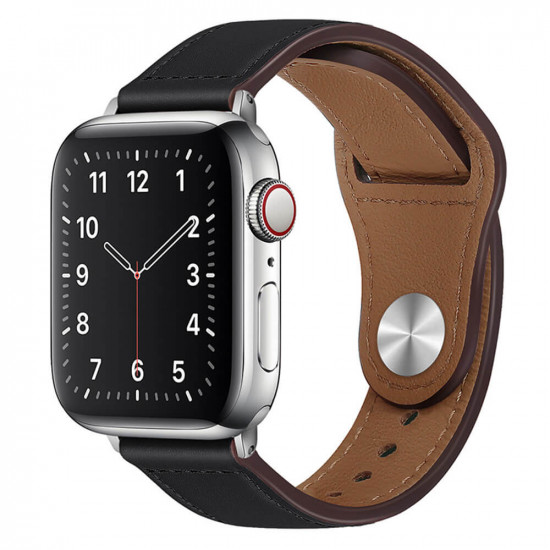 Techsuit Λουράκι Apple Watch 2 / 3 / 4 / 5 / 6 / 7 / 8 / 9 / SE - 38 / 40 / 41 mm Watchband W033 από Συνθετικό Δε΄ρμα - 32 x 20 x 180mm - Black