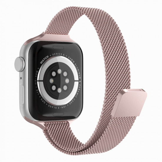 Techsuit Λουράκι Apple Watch 2 / 3 / 4 / 5 / 6 / 7 / 8 / 9 / SE - 38 / 40 / 41 mm Watchband W034 από Ανοξείδωτο Ατσάλι - Pink