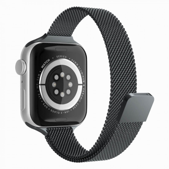 Techsuit Λουράκι Apple Watch 2 / 3 / 4 / 5 / 6 / 7 / 8 / 9 / SE / ULTRA / ULTRA 2 - 42 / 44 / 45 / 49 mm Watchband W034 από Ανοξείδωτο Ατσάλι - Black