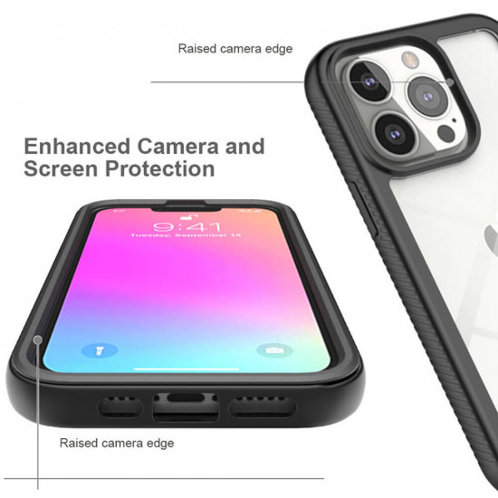 Techsuit iPhone 14 Pro Defense 360 Pro Θήκη 360 Full Body με Προστασία Οθόνης - Black / Διάφανη