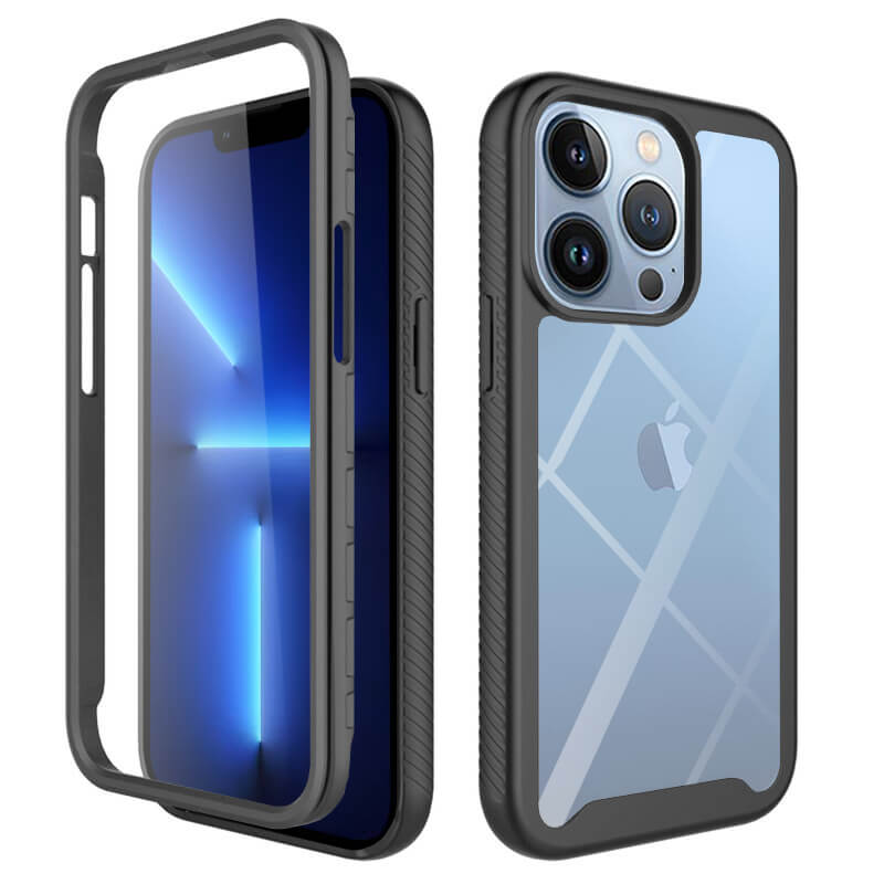 Techsuit iPhone 13 Pro Max Defense 360 Pro Θήκη 360 Full Body με Προστασία Οθόνης - Black / Διάφανη